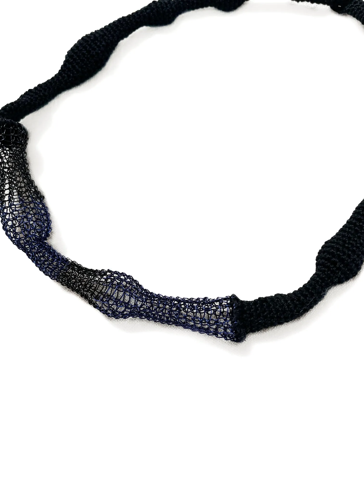 Blue Accent Wave Necklace - Cotton & Metal sold by Happy French Gang product image thumbnail 5