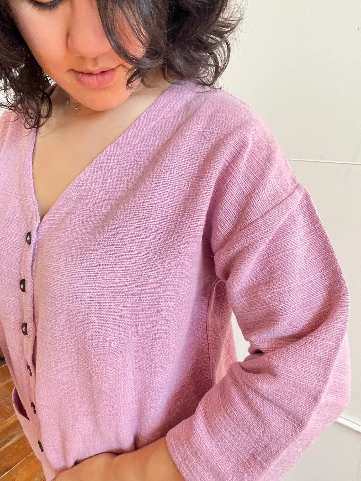 Lavender Textured Jumpsuit sold by Happy French Gang product image thumbnail 2