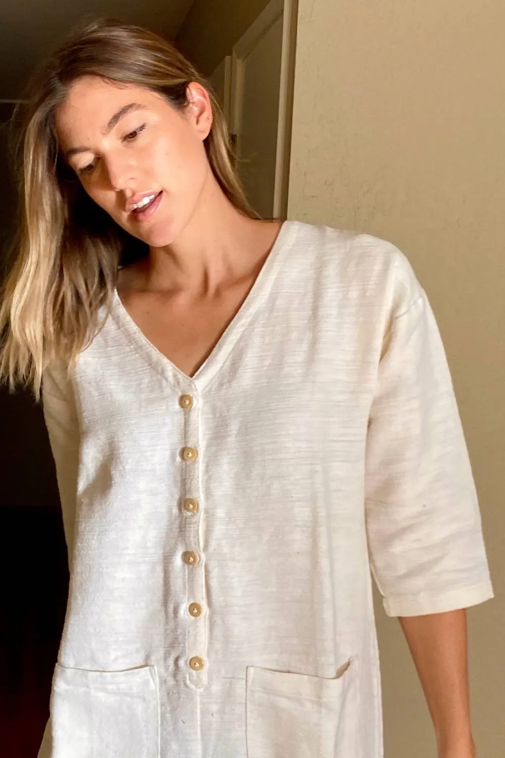 Natural Textured Jumpsuit sold by Happy French Gang