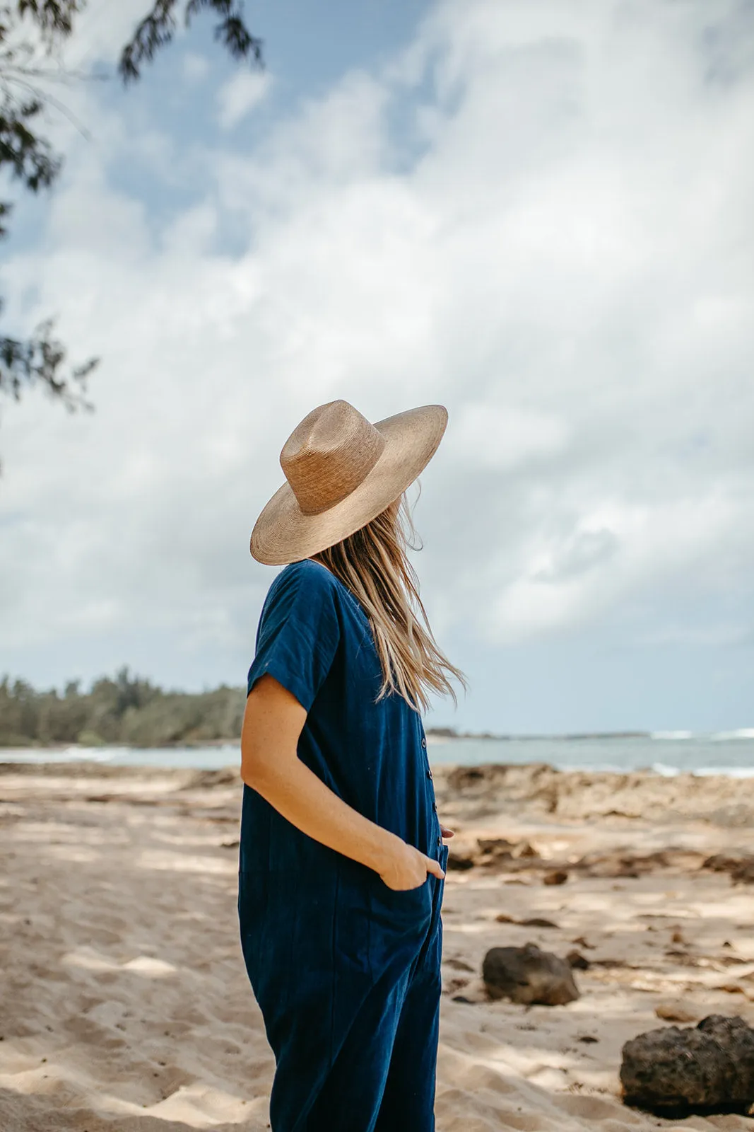 Short Sleeve Light Indigo Jumpsuit sold by Happy French Gang product image thumbnail 4