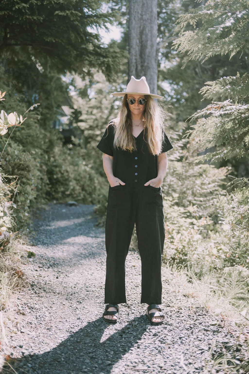 Short Sleeve Light Black Jumpsuit sold by Happy French Gang product image thumbnail 5