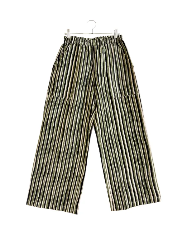 Omar Black and Green Stripes Pants made by Happy French Gang