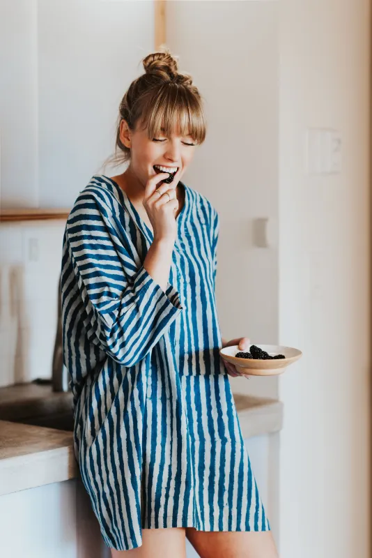Indigo Stripe Dress / Tunic made by Happy French Gang