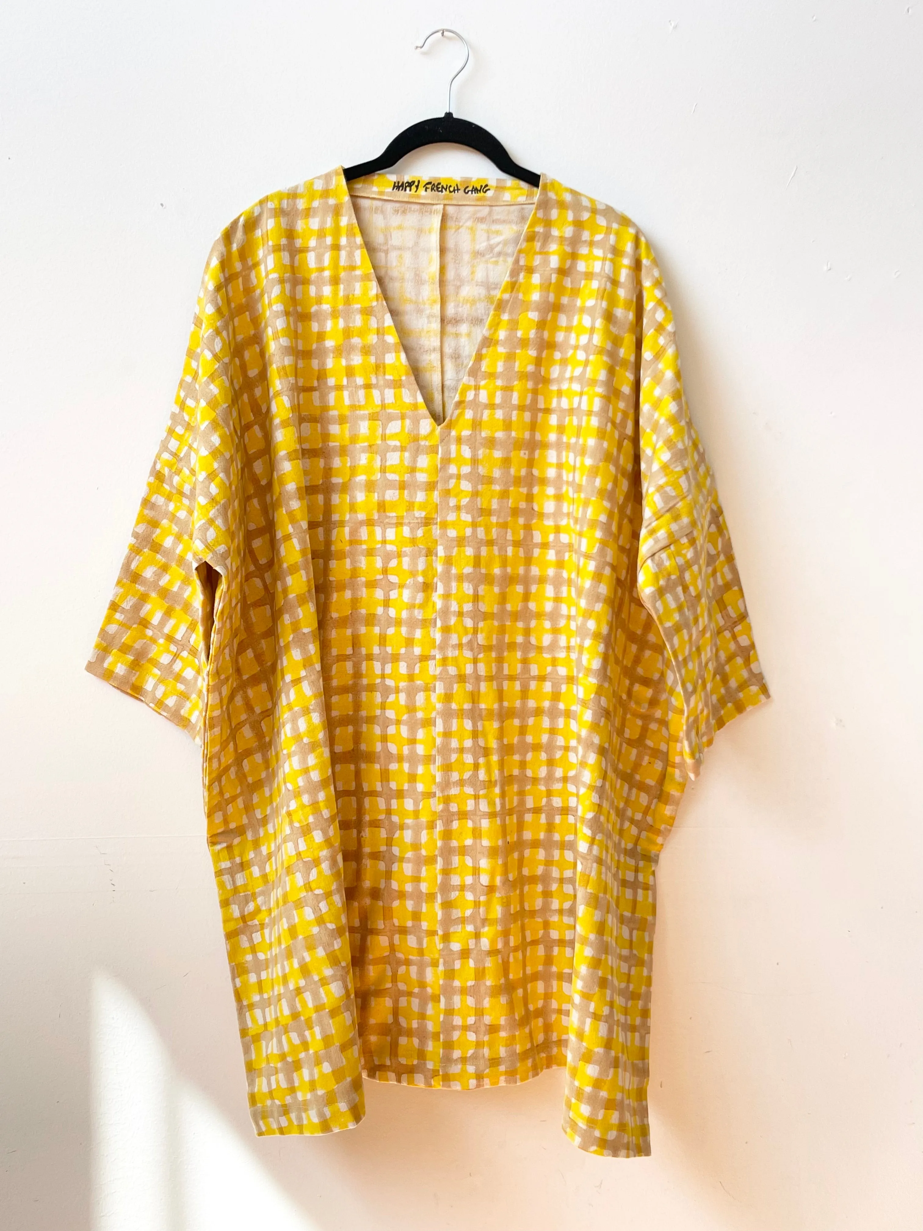 Dress Camel & Yellow Grid sold by Happy French Gang product image thumbnail 3