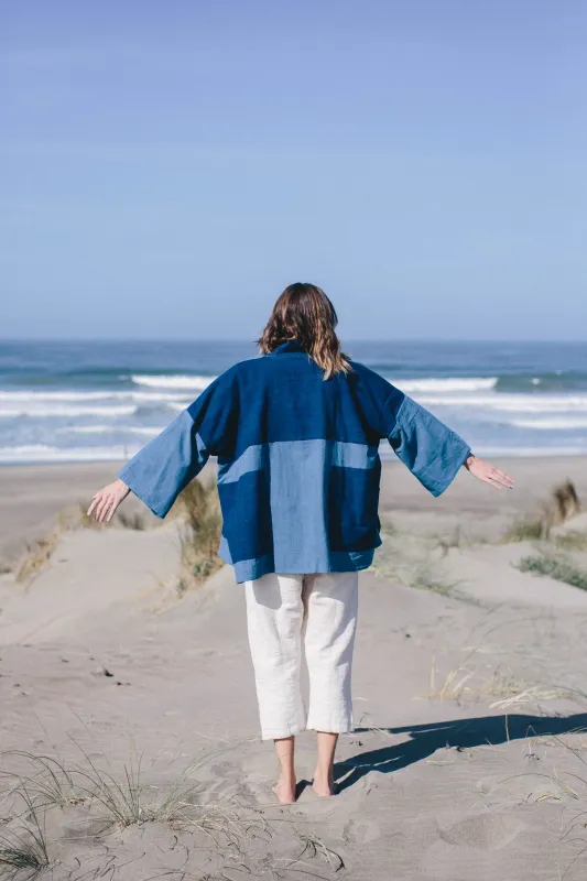 Indigo Waves Coat made by Happy French Gang