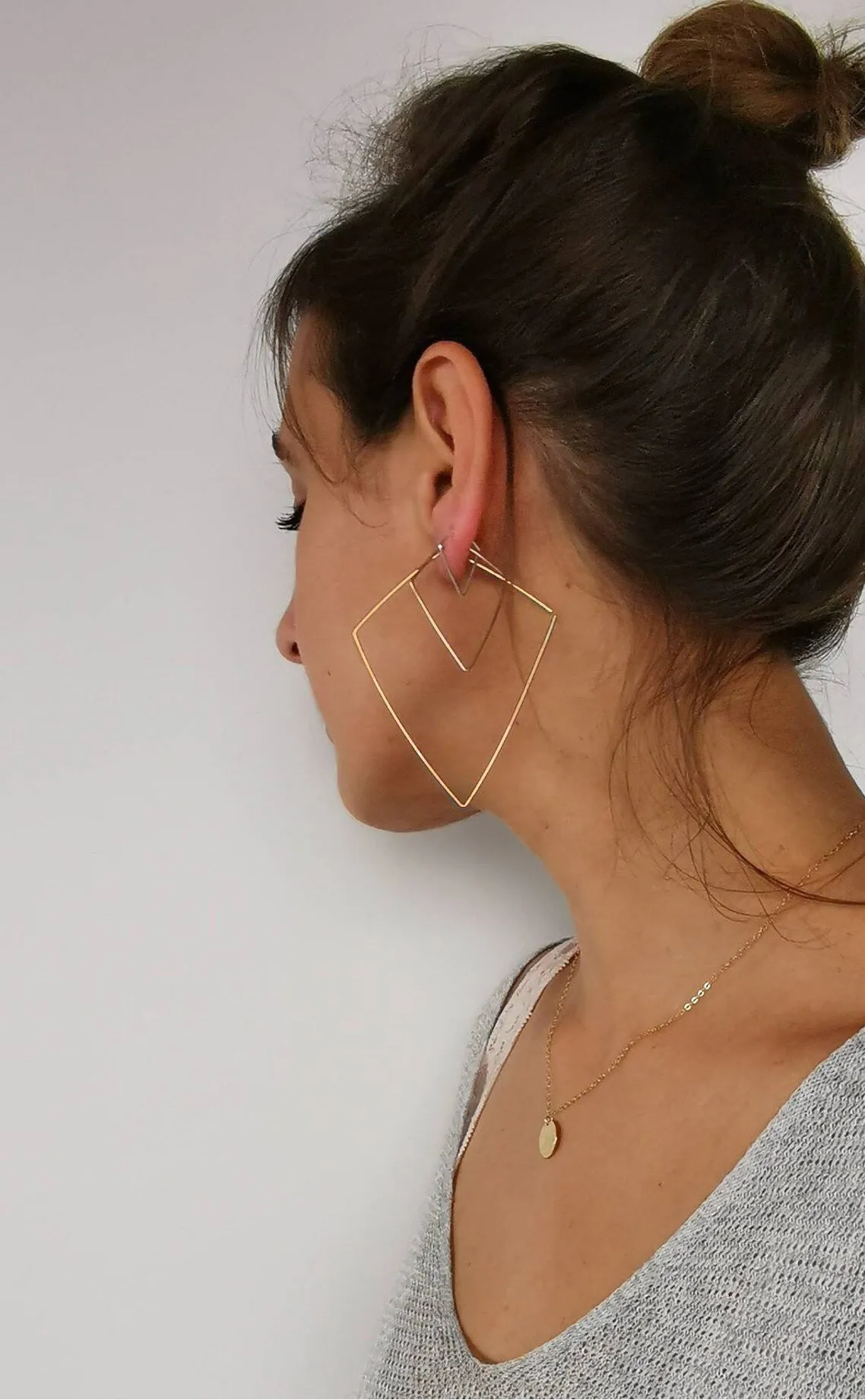 SWAN DIAMOND - Geometric Hoop Earrings sold by Cokluch product image thumbnail 2