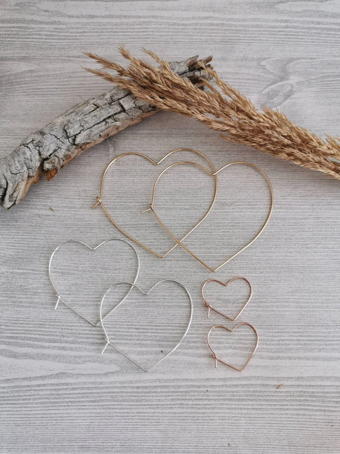 SWAN HEART Geometric Hoop Earrings sold by Cokluch