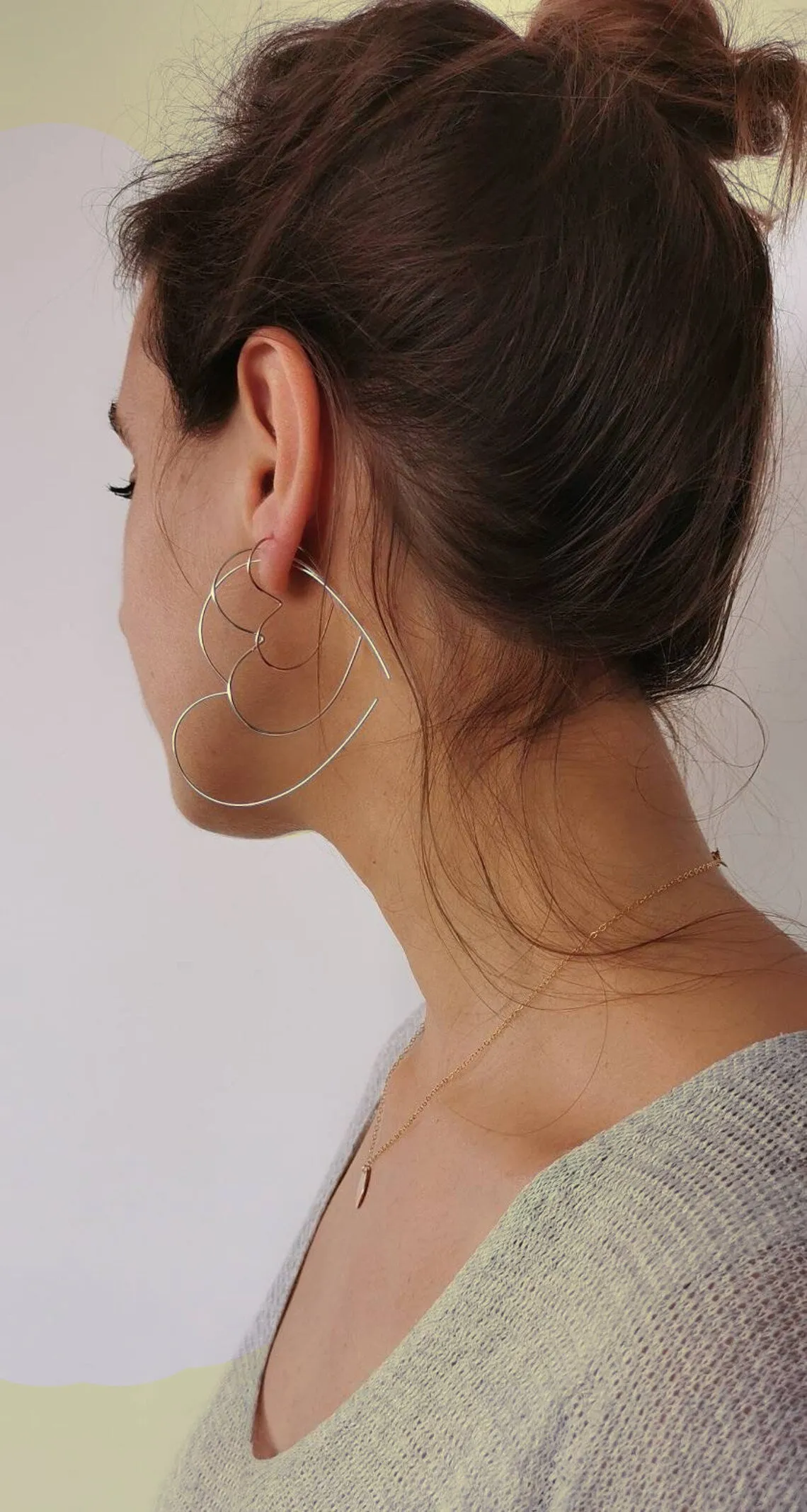 SWAN HEART Geometric Hoop Earrings sold by Cokluch product image thumbnail 2