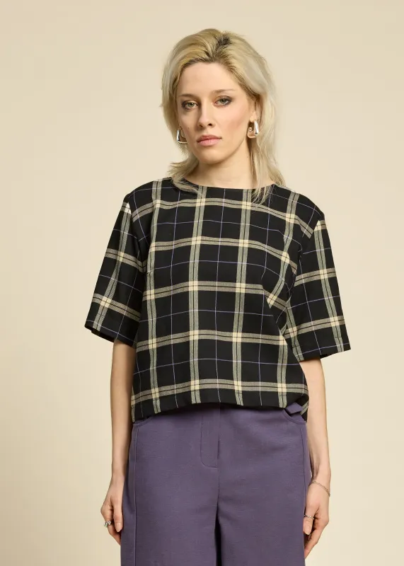 SOUL LOVE Top - Black Plaid sold by Cokluch