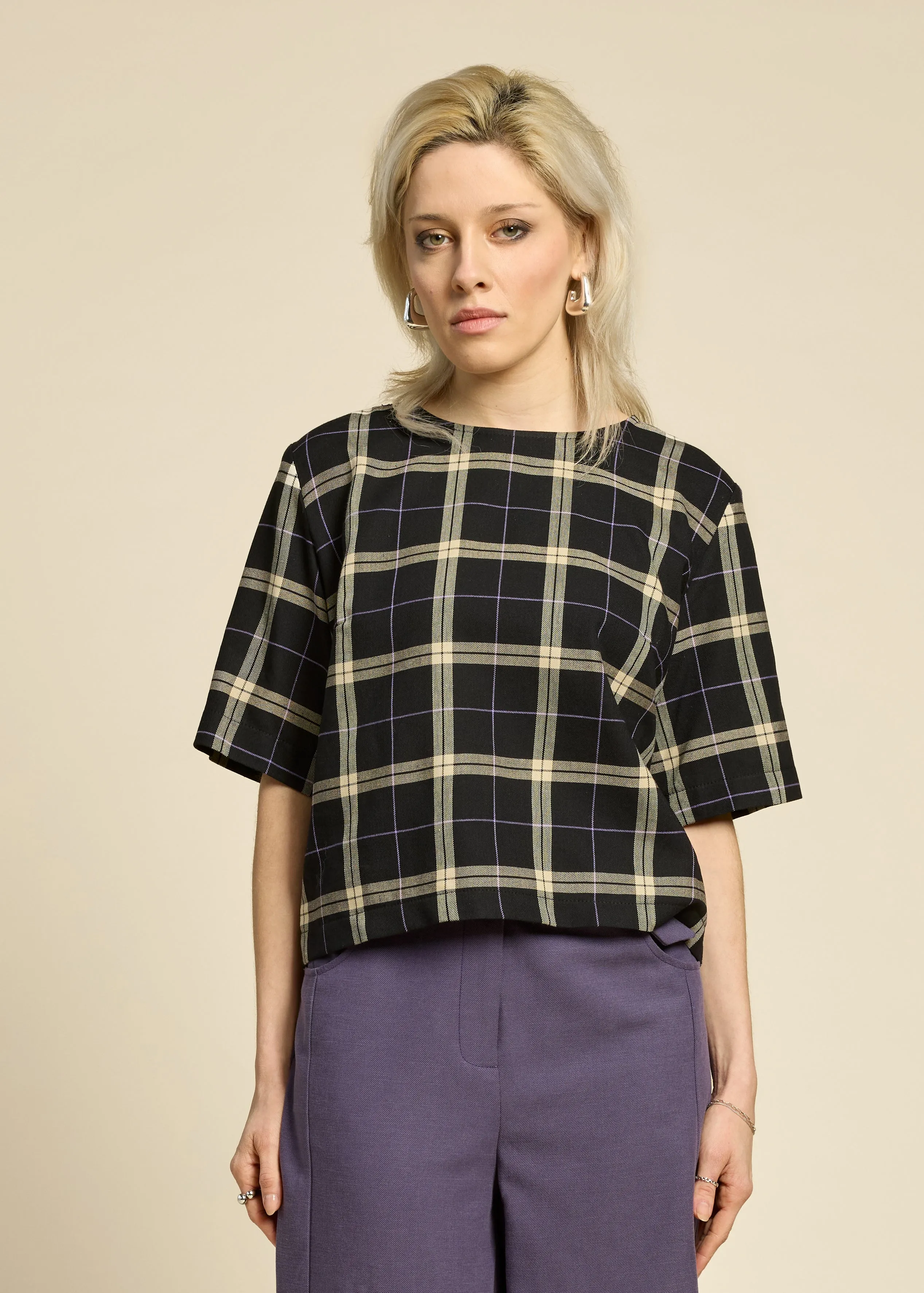 SOUL LOVE Top - Black Plaid sold by Cokluch