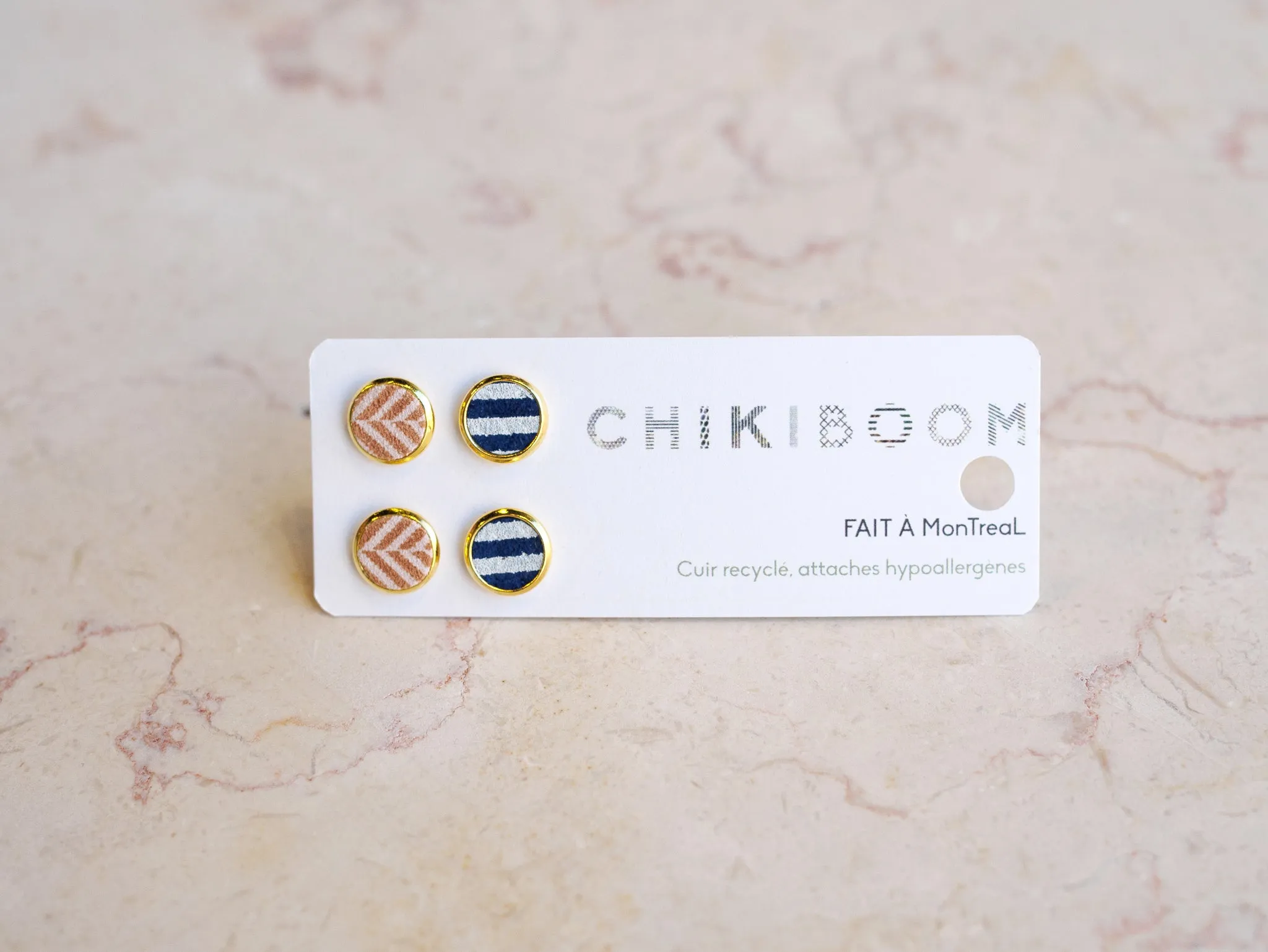 Recycled leather earrings - Duo sold by Cokluch product image thumbnail 2