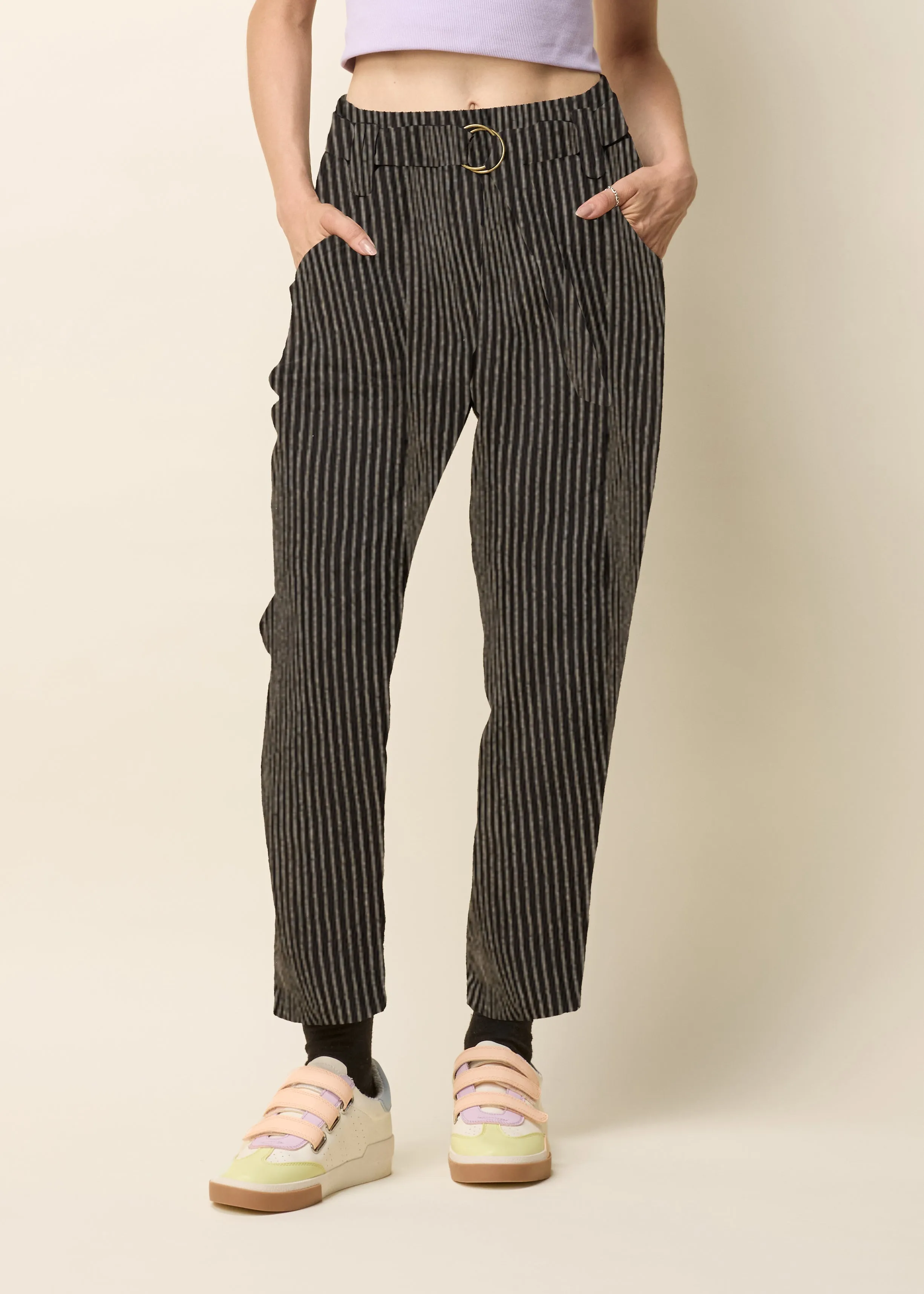 YASMINA Pants - Black Striped sold by Cokluch