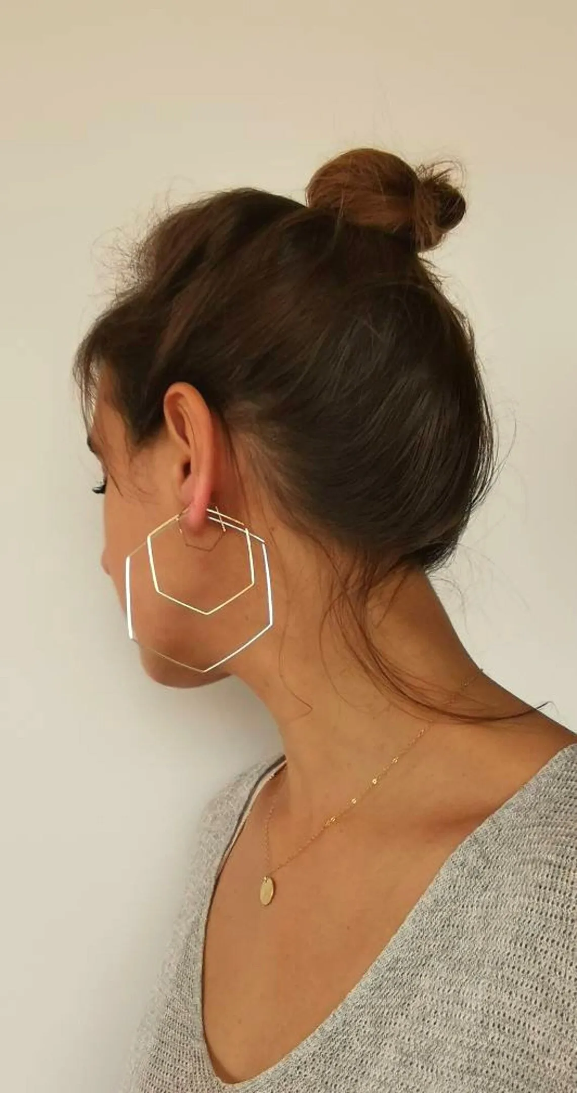 SWAN HEXAGON - Geometric Hoop Earrings sold by Cokluch product image thumbnail 3
