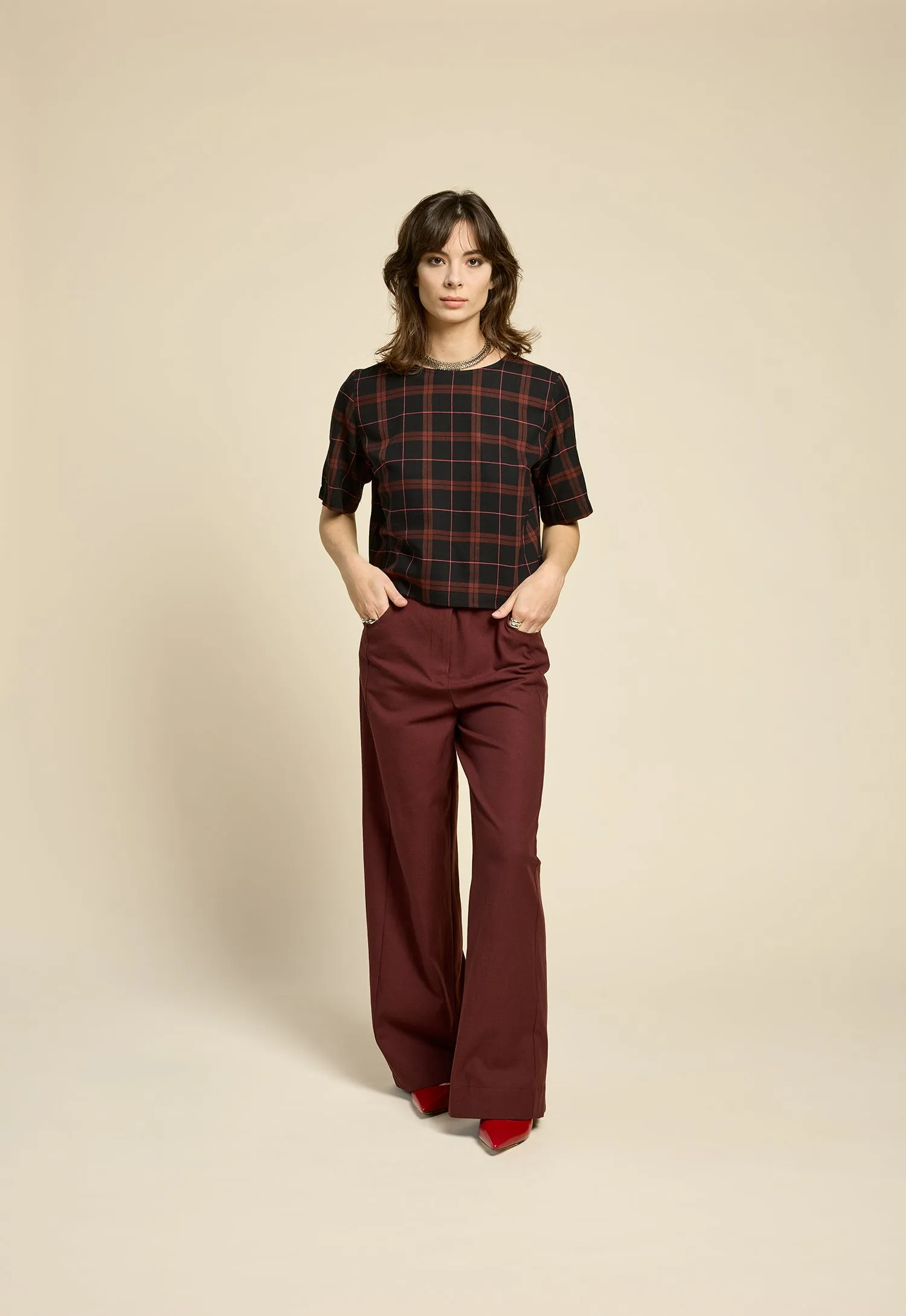 SOUL LOVE Top - Burgundy Plaid sold by Cokluch product image thumbnail 2