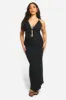 Plus Textured Tie Cami Top & Wrap Maxi Skirt Co Ord sold by Boohoo