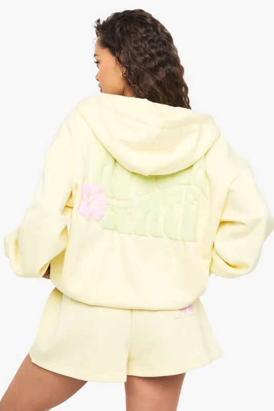 Floral Puff Print Zip Through Short Tracksuit sold by Boohoo