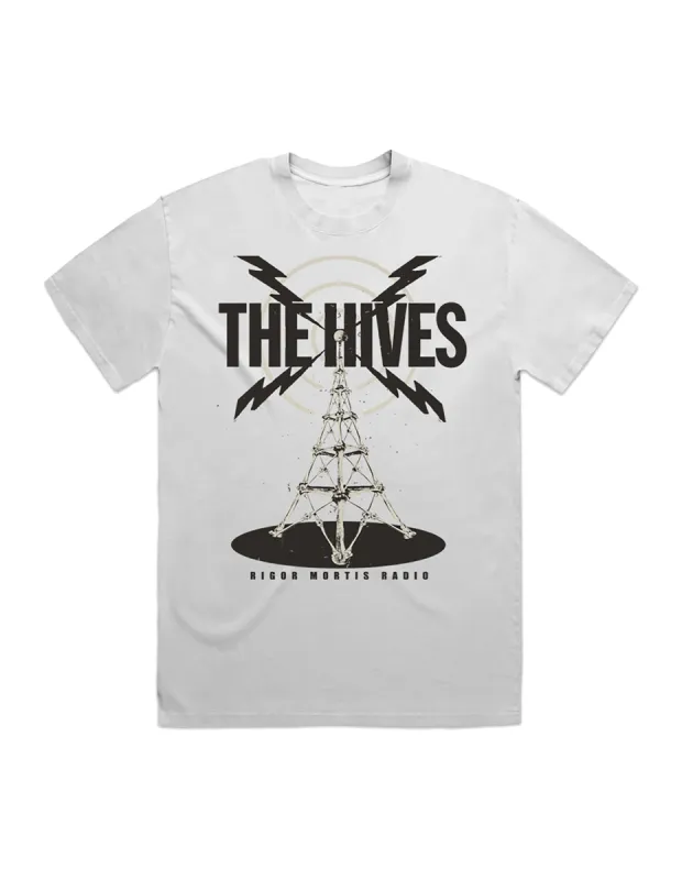 Rigor Mortis Radio Bones White Tee sold by The Hives