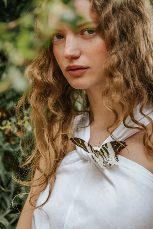 NOELIA TOP // WHITE LINEN made by La comet