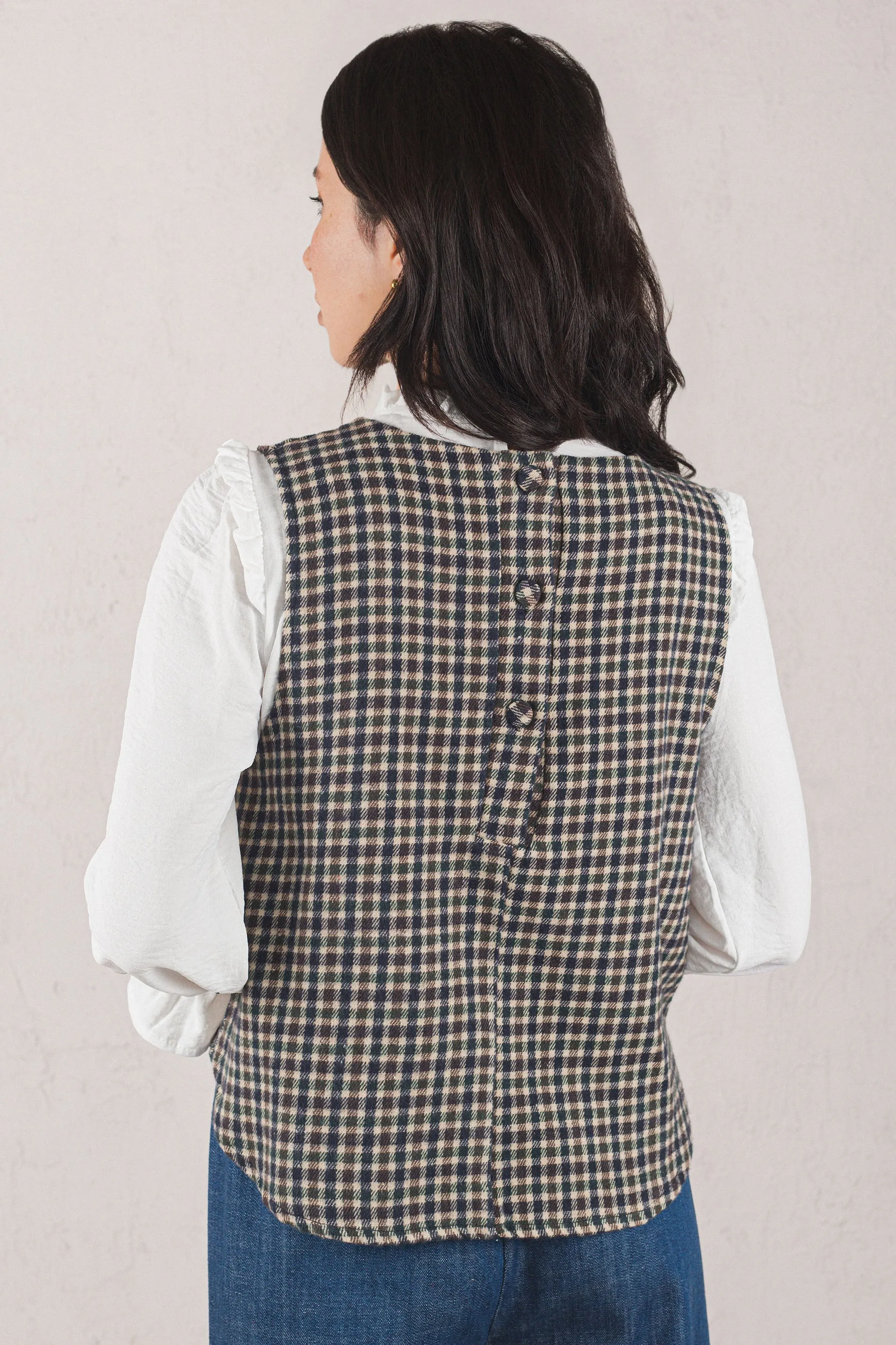 VICTORIA VEST // BLUE PLAID sold by La comet product image thumbnail 4