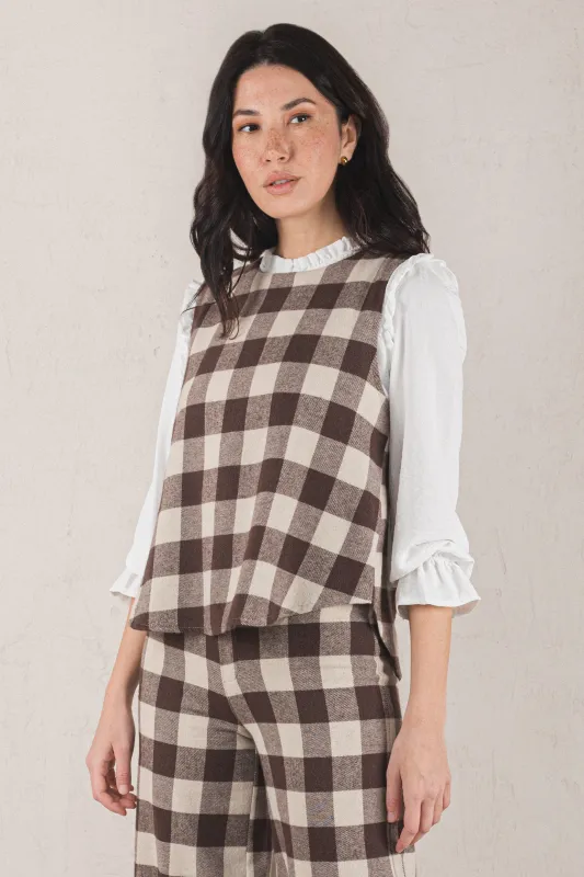 VICTORIA VEST // BROWN PLAID made by La comet