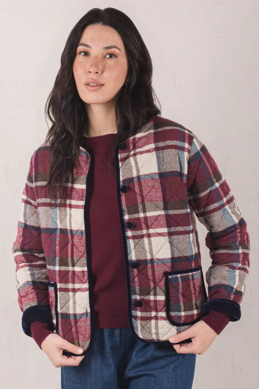 DANIELA JACKET // BURGUNDY CHECK made by La comet