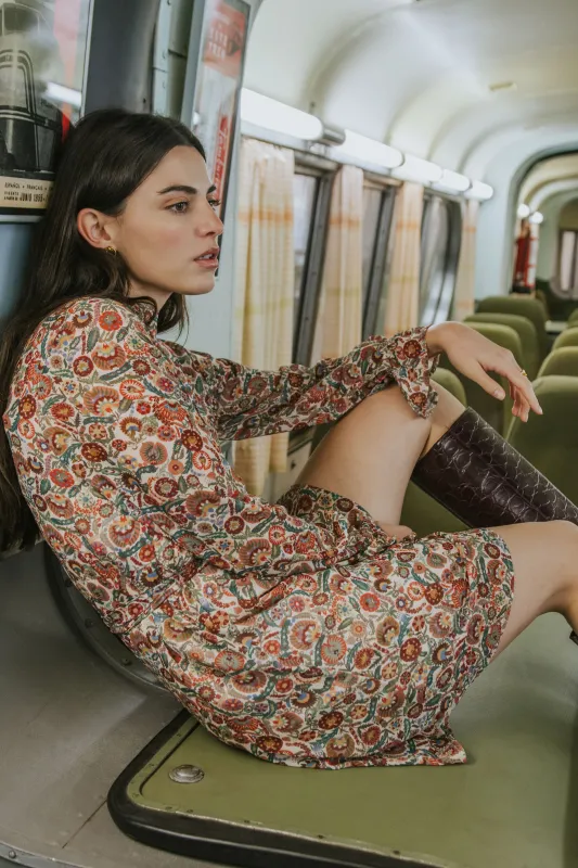 BETTINA DRESS // BURGUNDY PRINT made by La comet