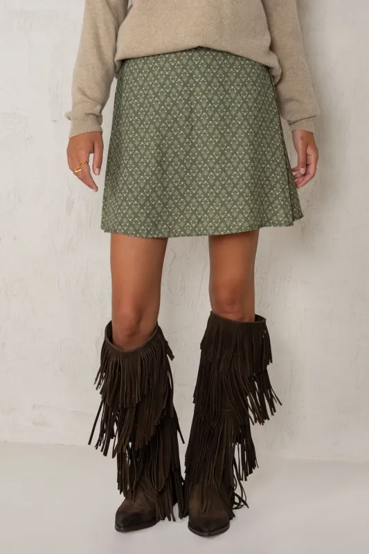 MIA SKIRT // GREEN FLOWERS made by La comet