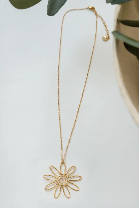 LARGE RETRO FLOWER NECKLACE made by La comet