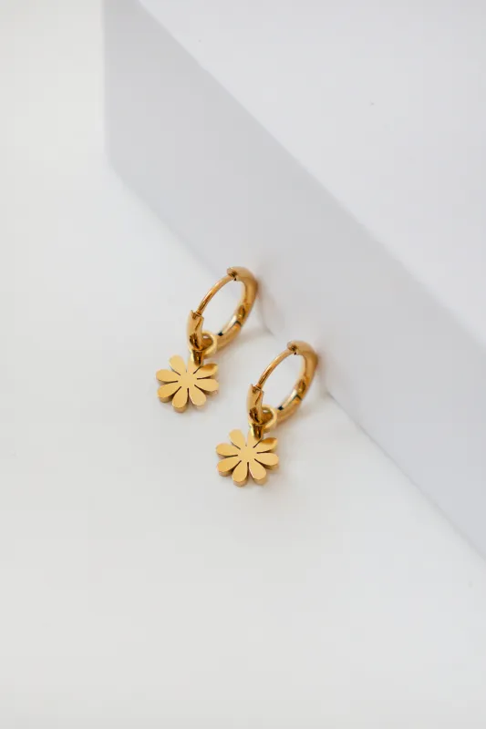 MINI FLOWER HOOP EARRINGS made by La comet