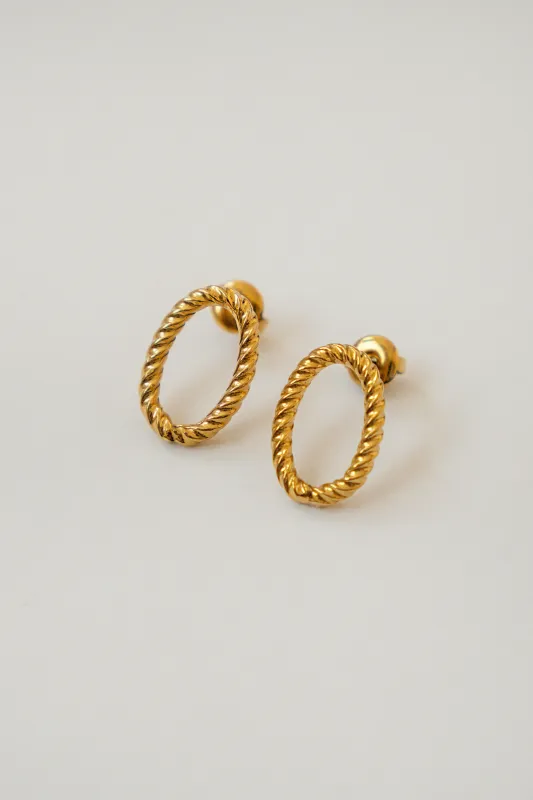 OVAL ROPE HOOP EARRINGS made by La comet