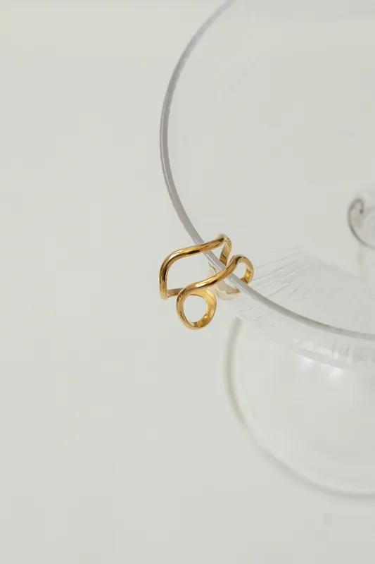 MINIMAL DOUBLE WAVE RING made by La comet