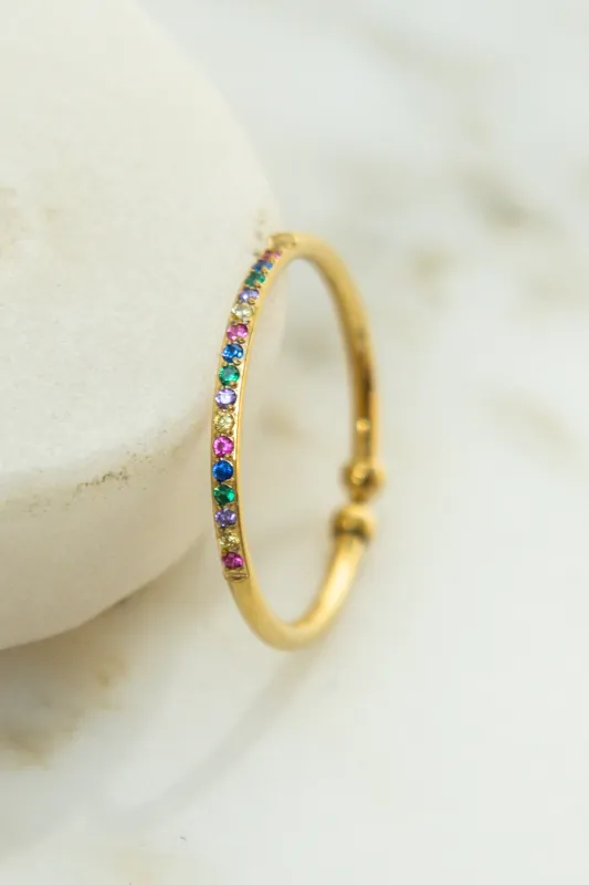 MULTICOLORED SPARKLE RING made by La comet