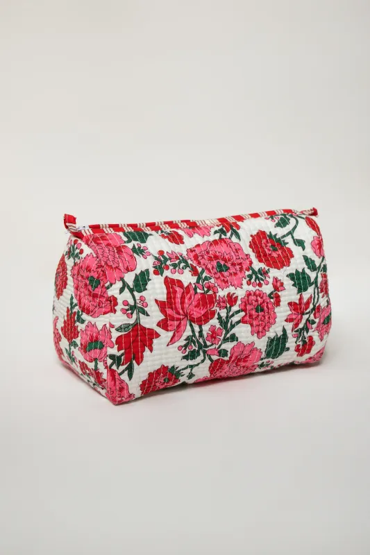 SMALL TOILETRY BAG // RED FLOWERS  made by La comet