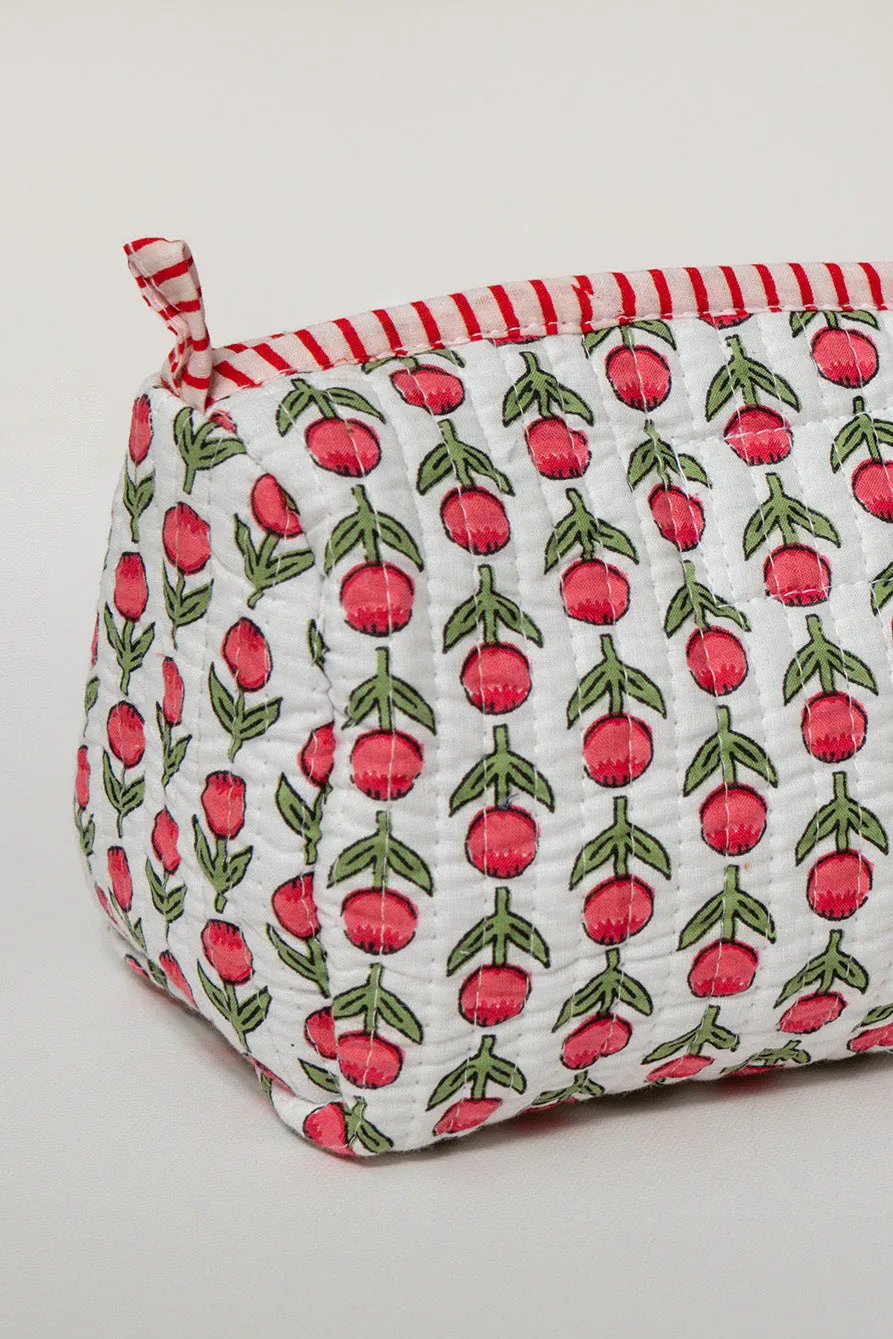 SMALL TOILETRY BAG // RED MINI FLOWERS sold by La comet product image thumbnail 2