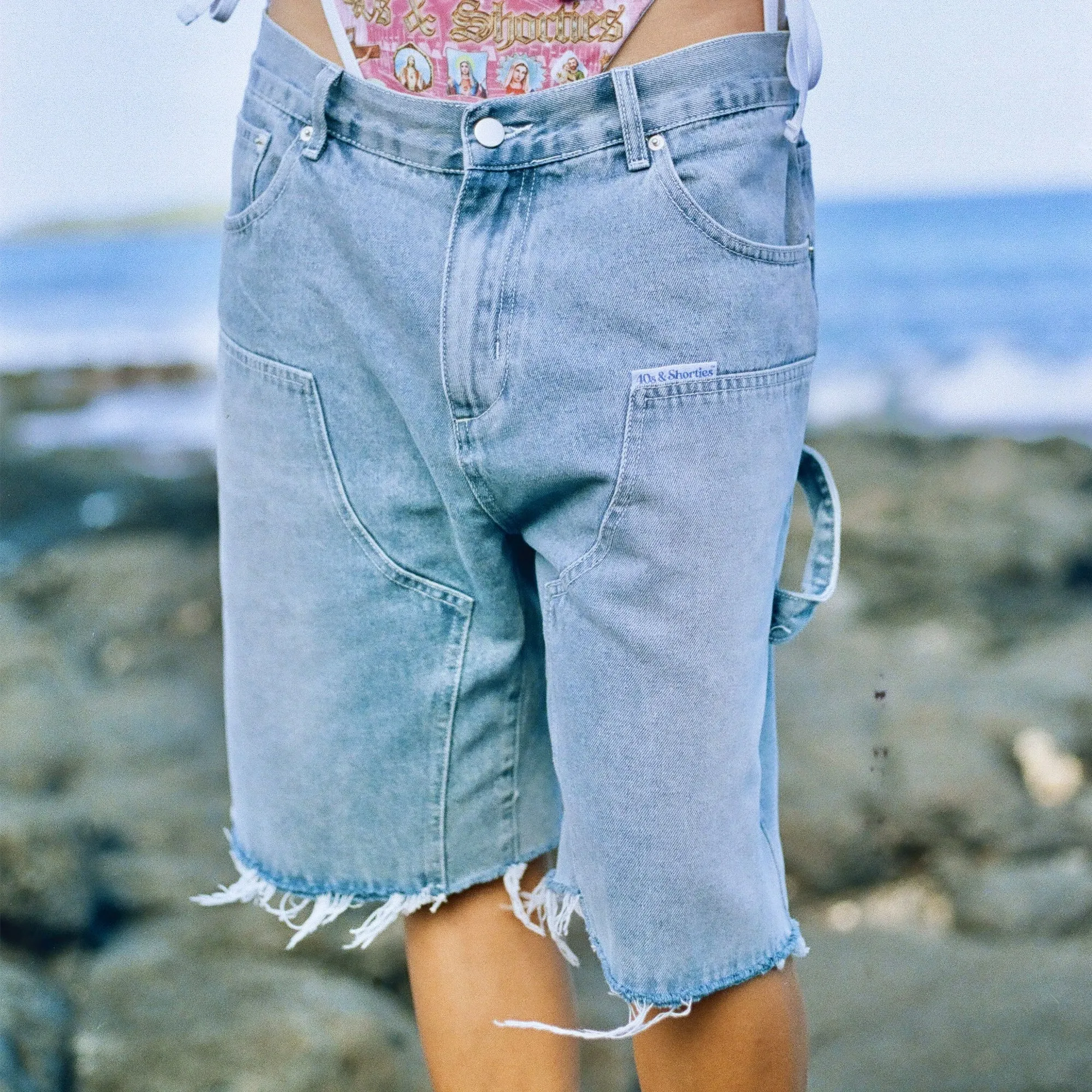 Denim Carpenter Shorts sold by 40s & Shorties product image thumbnail 2