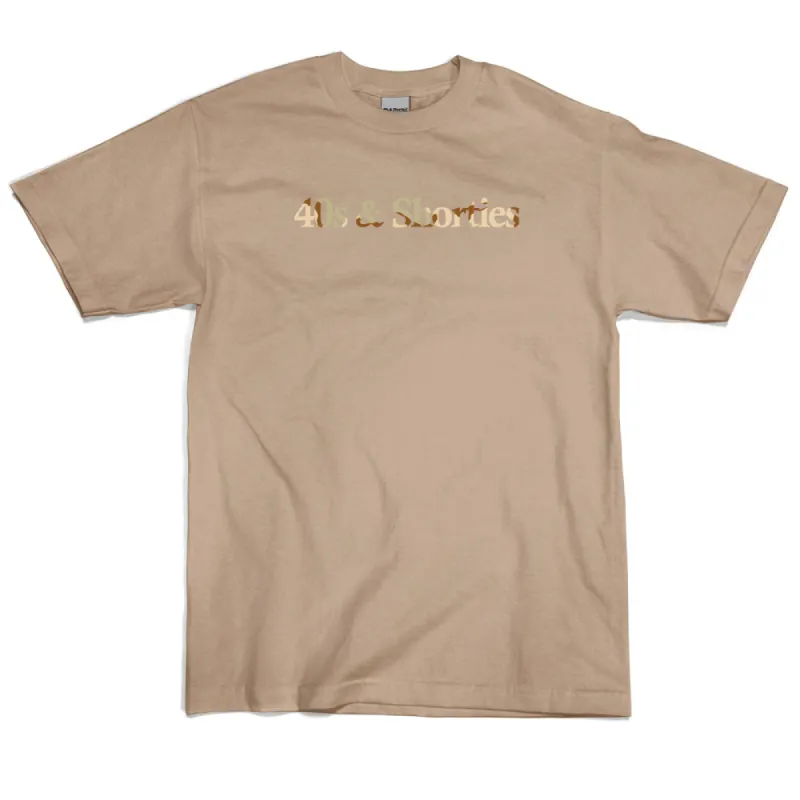 Desert Camo Text Logo Tee sold by 40s & Shorties