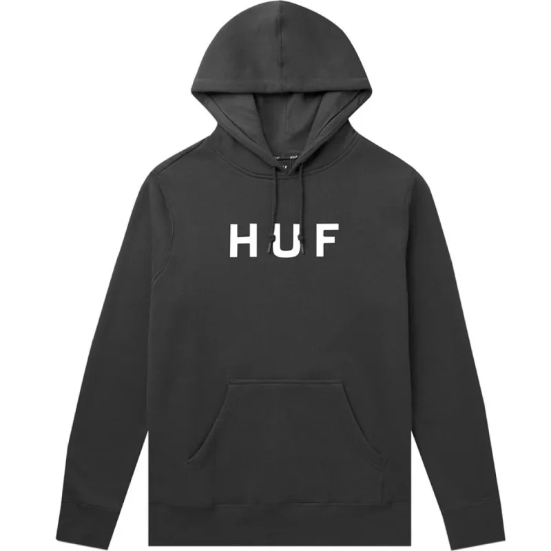 Huf Essentials OG Logo Pullover Hoodie - Black sold by Source Skate Co.