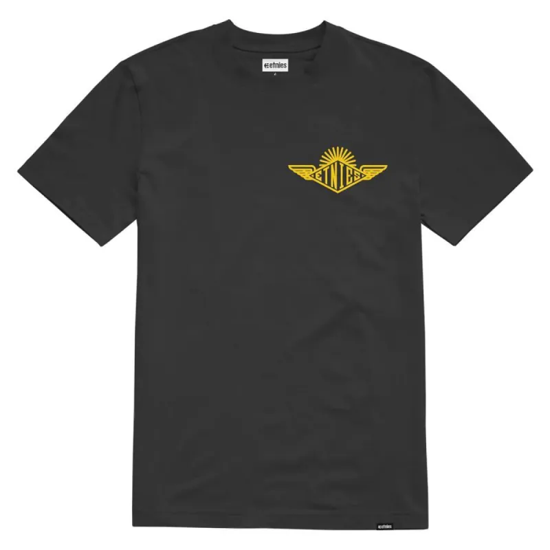 Etnies Wings T-shirt - Black/Yellow sold by Source Skate Co.