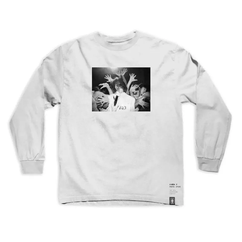 Girl 'Shot by Spike' Karen O Long Sleeve T-shirt - Bone sold by Source Skate Co.