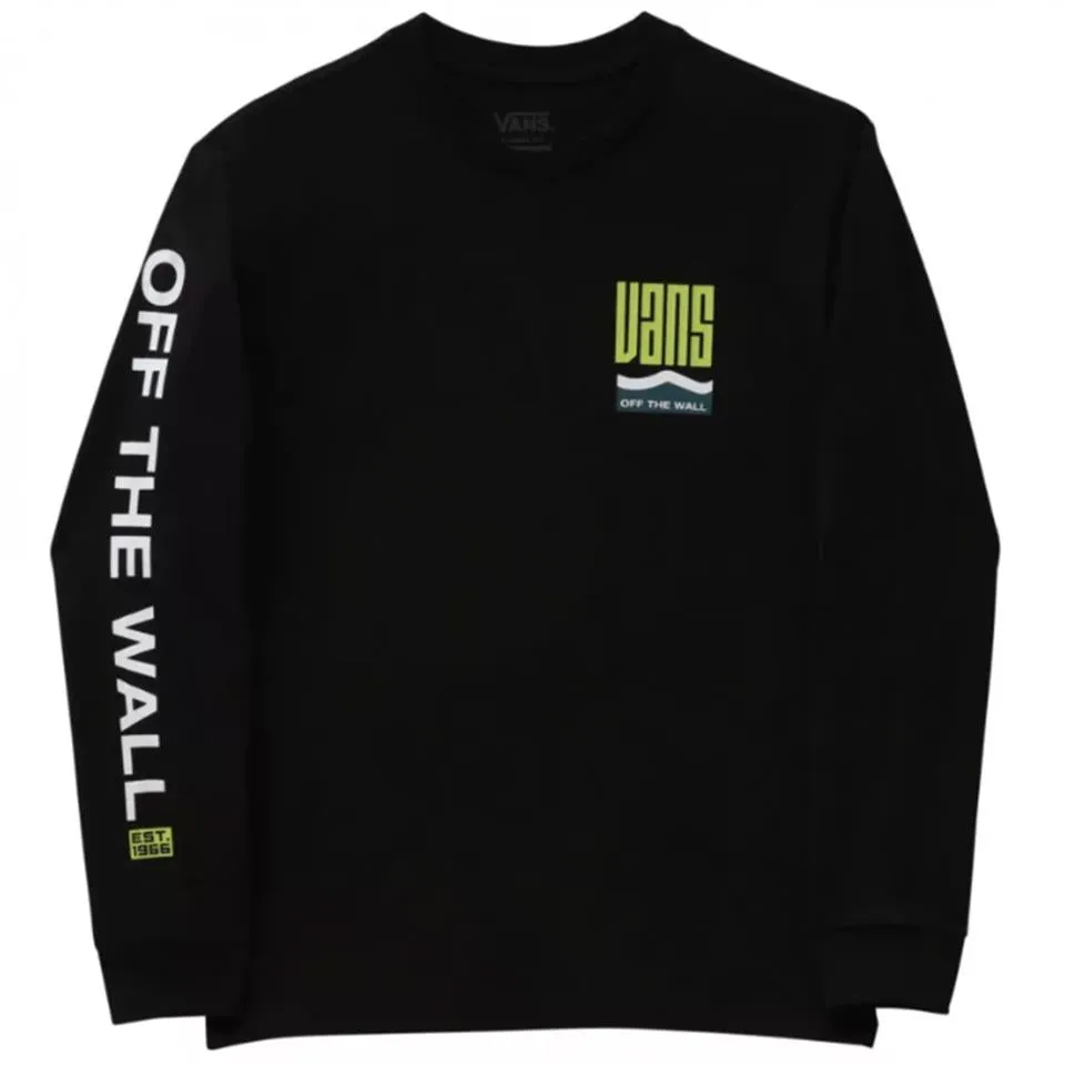 Vans Boys Maze Long Sleeve T-Shirt - Black sold by Source Skate Co.