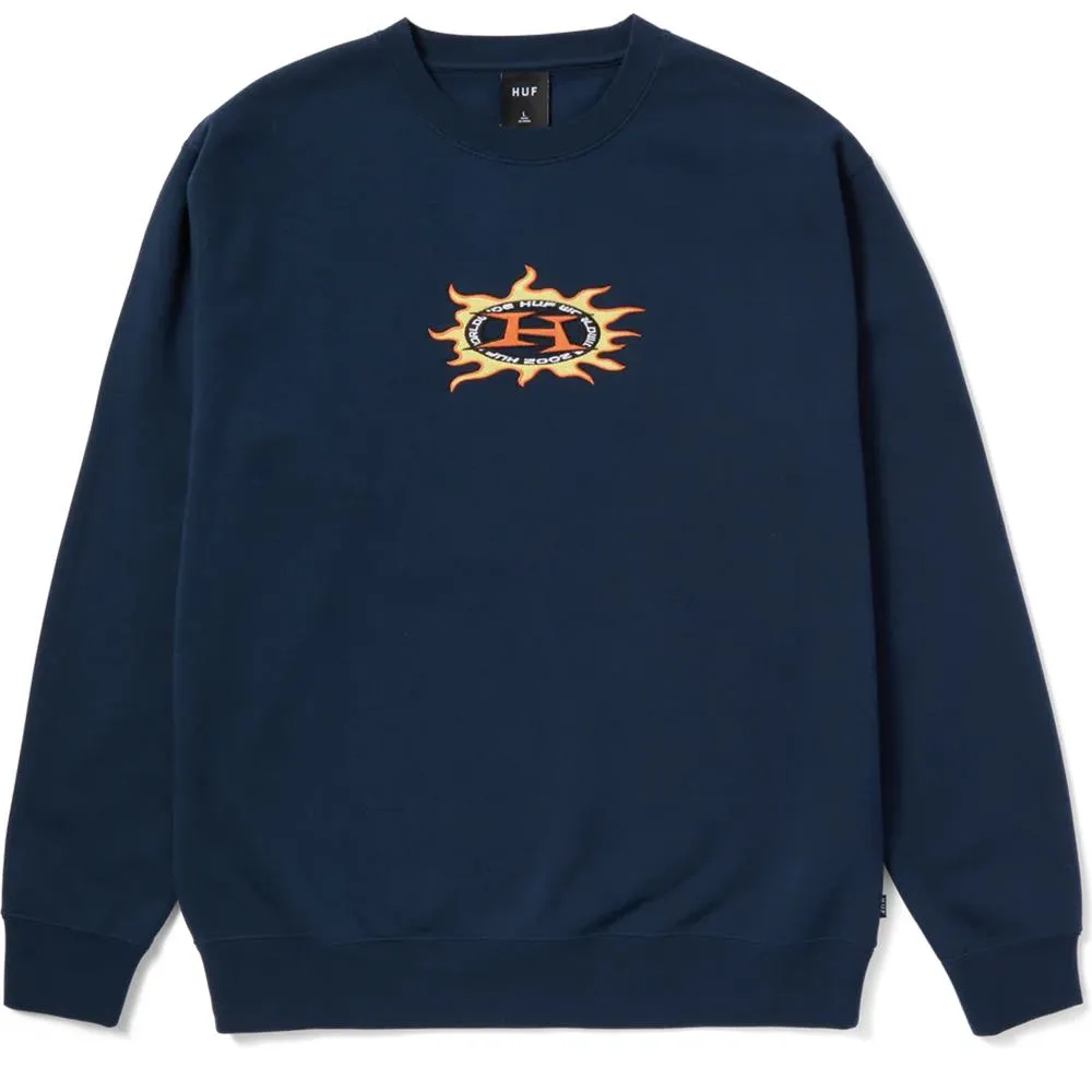 Huf Fire Crewneck Sweater - Navy sold by Source Skate Co.