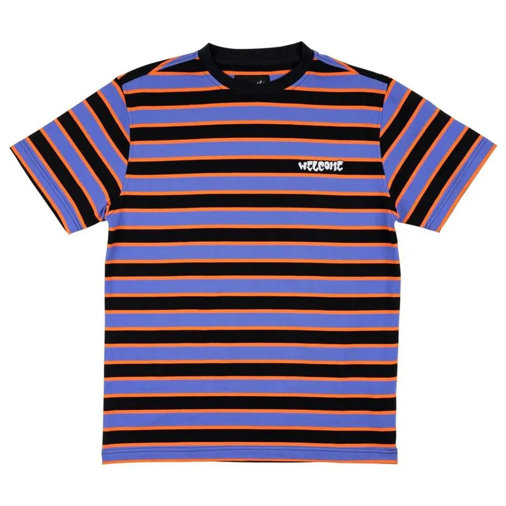 Welcome Cooper Stripe Knit T-Shirt - Baja Blue sold by Source Skate Co.