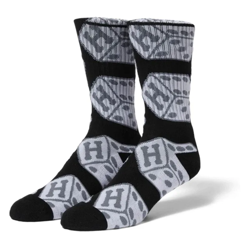 HUF Snake Eyes Crew Sock - Black - Black sold by Source Skate Co.