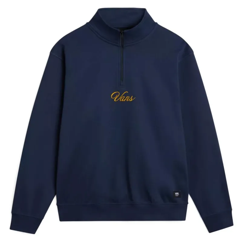 Vans Scripted Loose Fleece Quarter Zip Sweatshirt - Dress Blues made by Vans