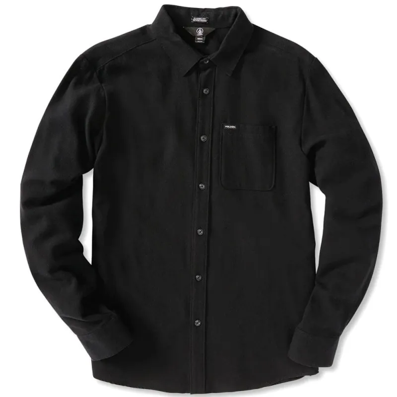 Volcom Caden Solid Black Shirt sold by Source Skate Co.