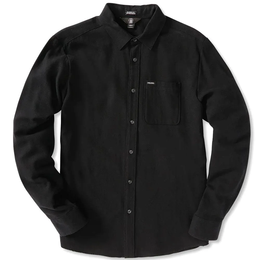 Volcom Caden Solid Black Shirt sold by Source Skate Co.