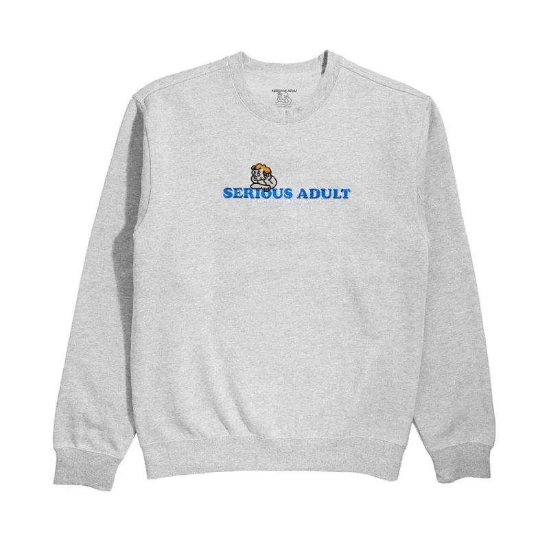Serious Adult Thinking Man Sweatshirt - Ash Grey sold by Source Skate Co.