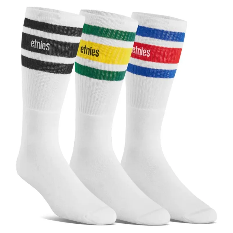 Etnies Tube Sock 3-Pack - White/Multi sold by Source Skate Co.