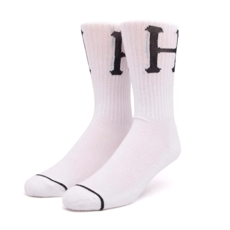 Huf Classic H Crew Sock - White sold by Source Skate Co.