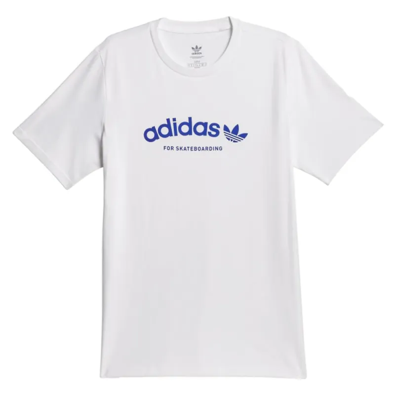 Adidas 4.0 Arched T-shirt - White/Royal Blue sold by Source Skate Co.